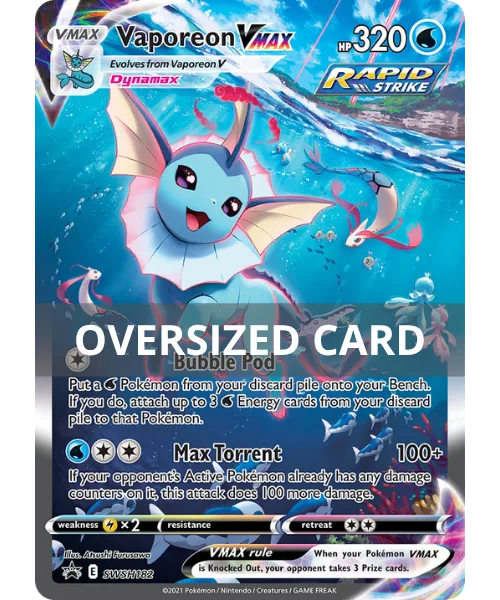 Vaporeon VMAX #SWSH182 Oversized SWSH Black Star Promos Pokemon card