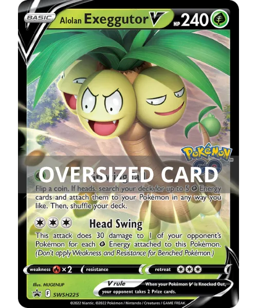 Alolan Exeggutor V #SWSH225 Oversized SWSH Black Star Promos Pokemon card