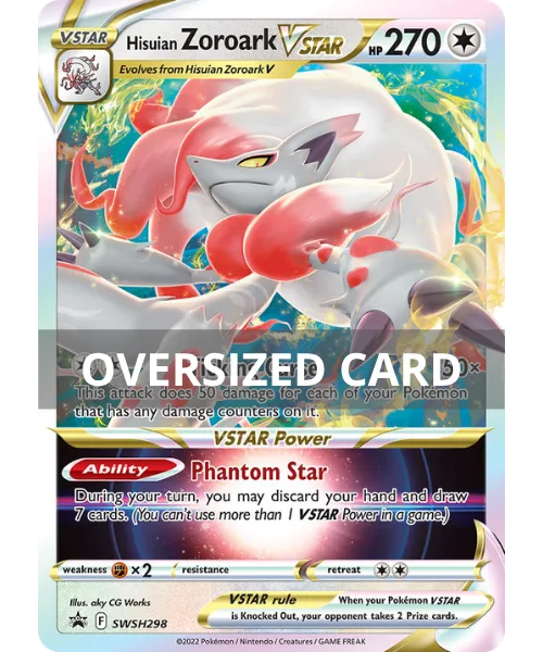 Hisuian Zoroark VSTAR #SWSH298 Oversized SWSH Black Star Promos Pokemon card