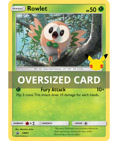 Rowlet #SM01 Oversized SM Black Star Promos Pokemon card