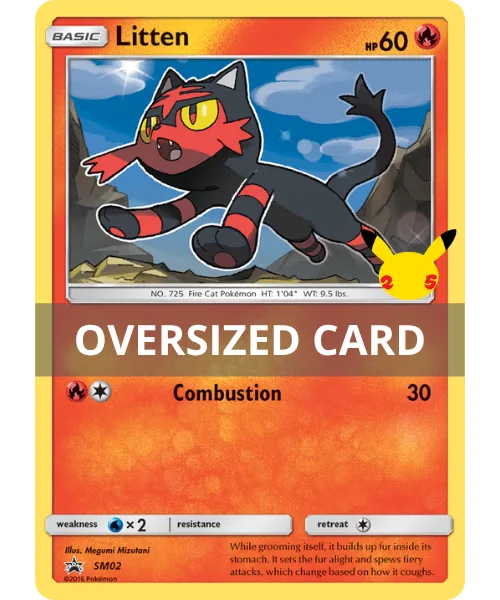 Litten #SM02 Oversized SM Black Star Promos Pokemon card