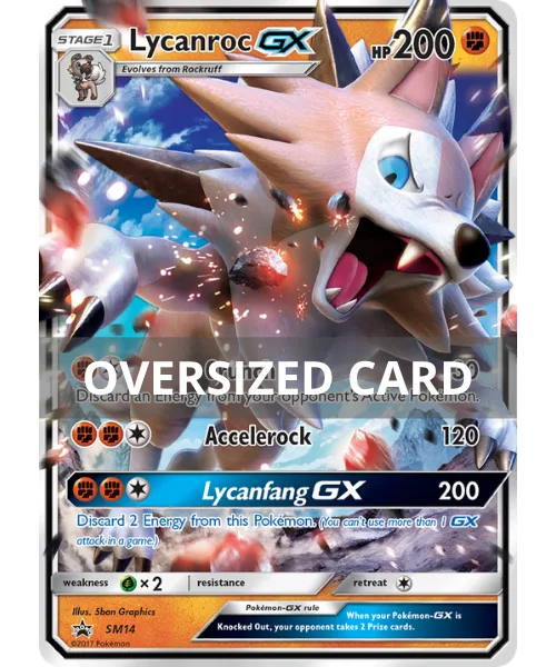 Lycanroc GX #SM14 Oversized SM Black Star Promos Pokemon card