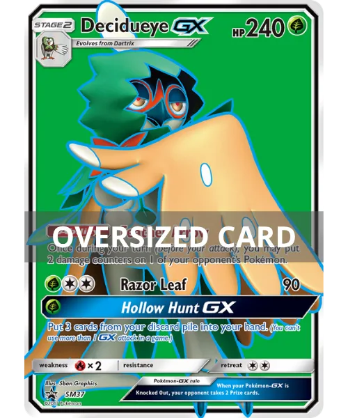 Decidueye-GX #SM37 Oversized SM Black Star Promos Pokemon card