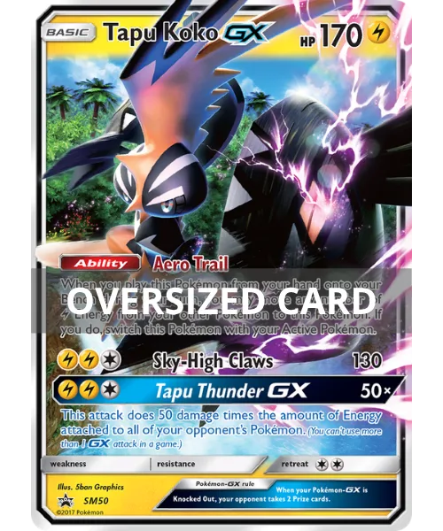 Tapu Koko-GX #SM50 Oversized SM Black Star Promos Pokemon card