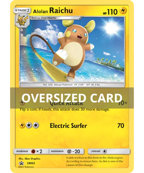Alolan Raichu #SM65 Oversized SM Black Star Promos Pokemon card