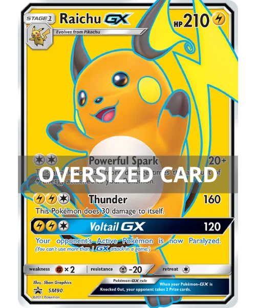 Raichu-GX #SM90 Oversized SM Black Star Promos Pokemon card