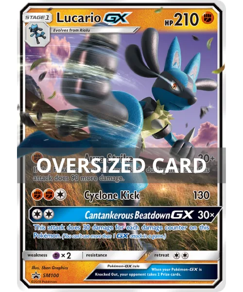 Lucario-GX #SM100 Oversized SM Black Star Promos Pokemon card