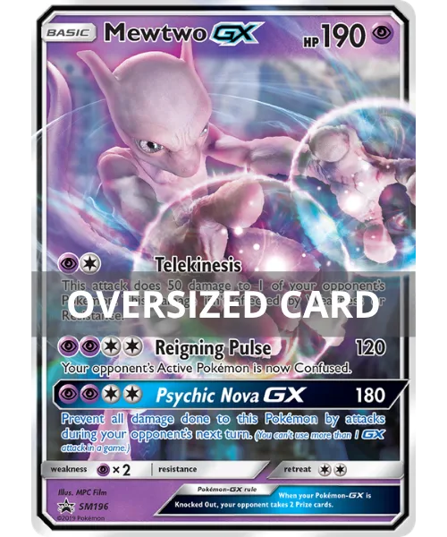 Mewtwo-GX #SM196 Oversized SM Black Star Promos Pokemon card
