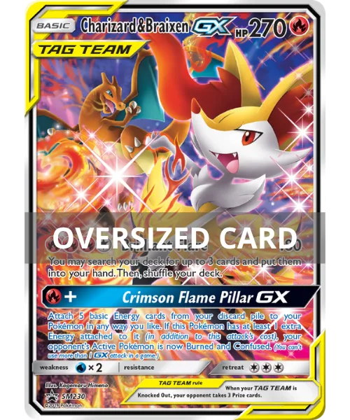 Charizard & Braixen-GX #SM230 SM Black Star Promos Pokemon card