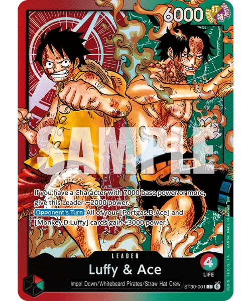 Luffy & Ace #ST30-001 EX Luffy & Ace One Piece card