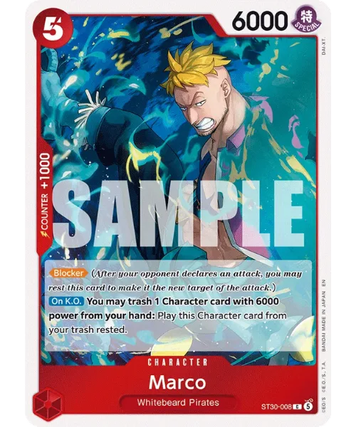 Marco #ST30-008 EX Luffy & Ace One Piece card