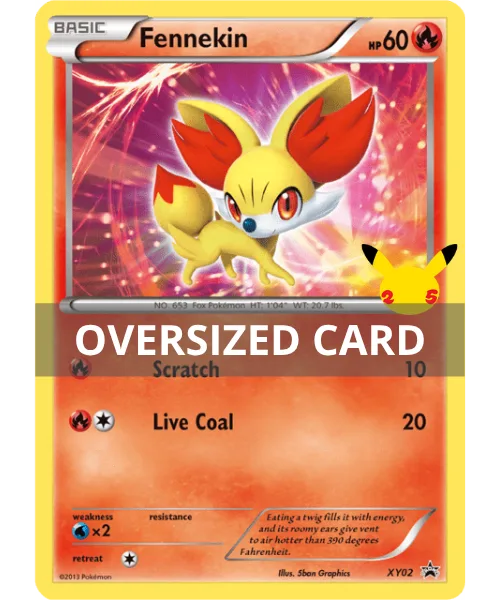Fennekin  #XY02 Oversized XY Black Star Promos Pokemon card