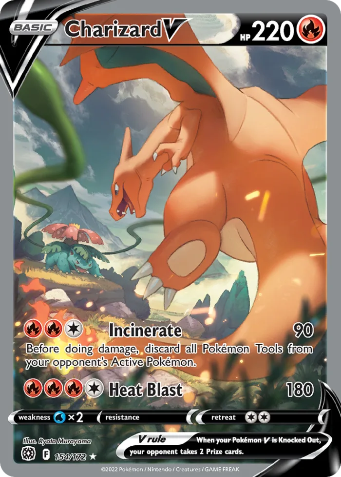 Charizard V #154 Brilliant Stars Pokemon card