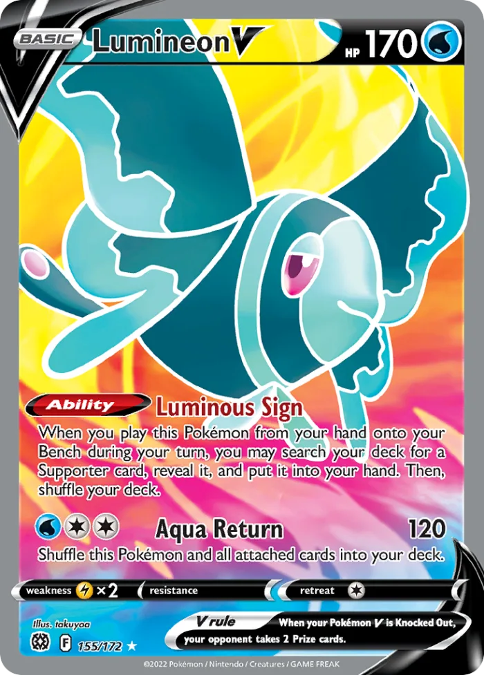 Lumineon V #155 Brilliant Stars Pokemon card