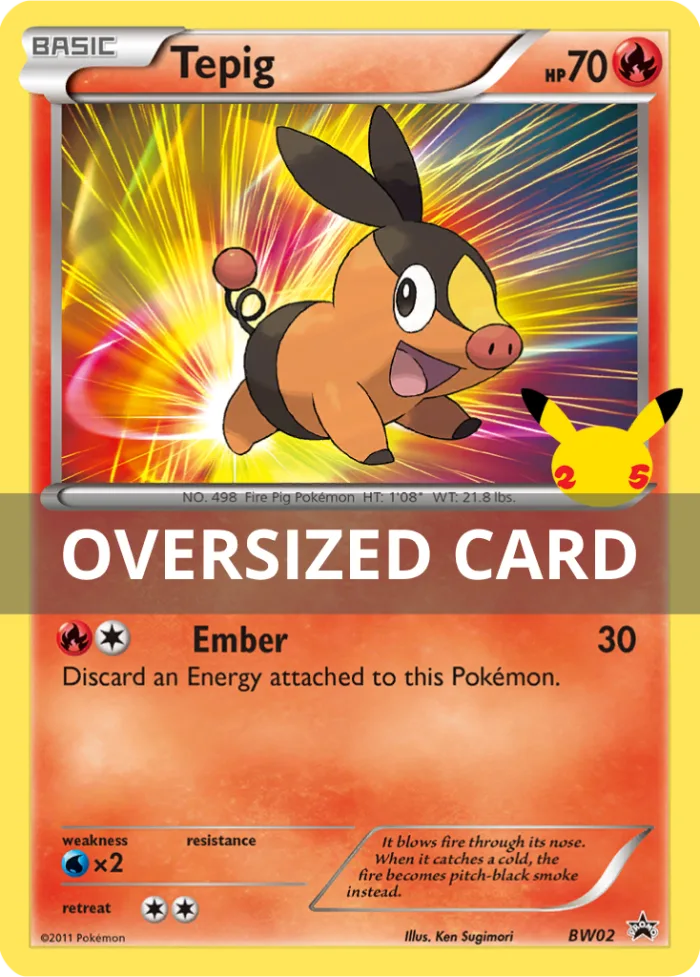 Tepig #BW02 Oversized BW Black Star Promos Pokemon card