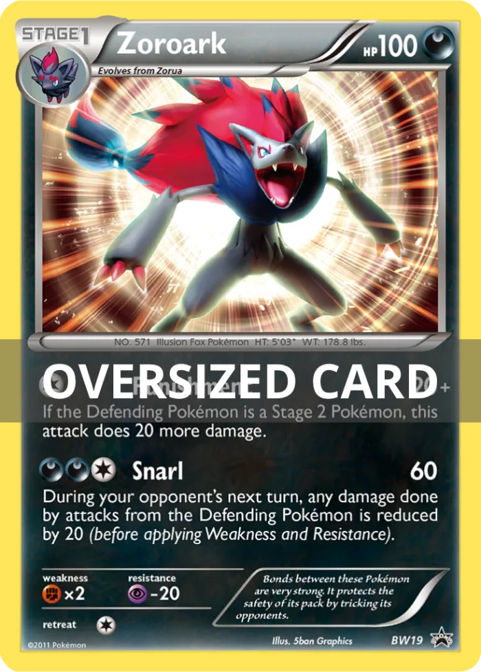 Zoroark #BW19 Oversized BW Black Star Promos Pokemon card