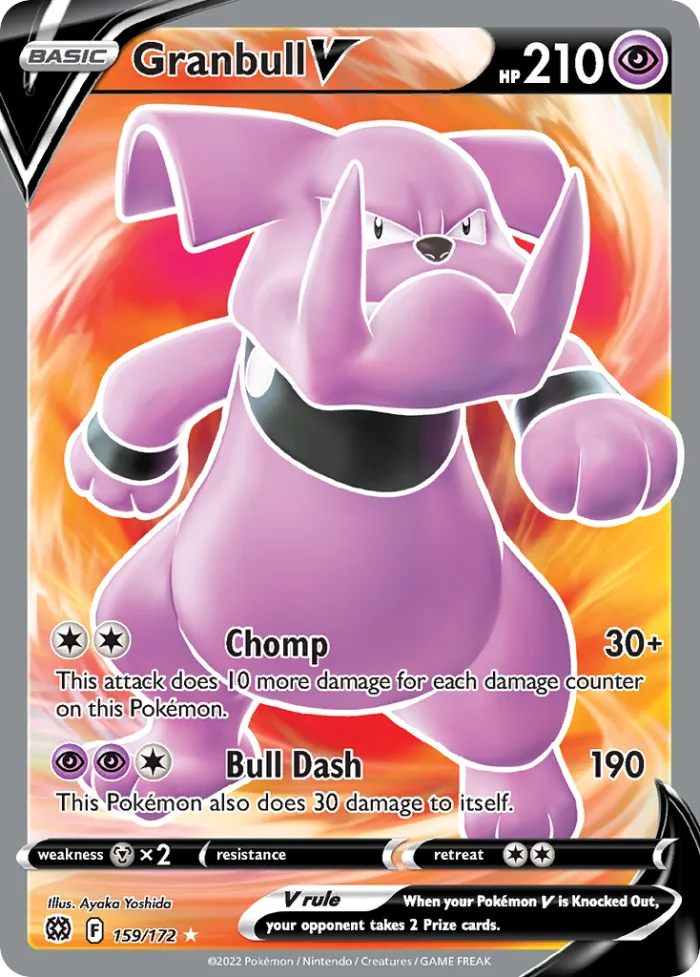 Granbull V #159 Brilliant Stars Pokemon card
