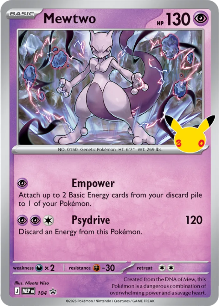 Mewtwo #MEP 104 MEP Black Star Promos Pokemon card