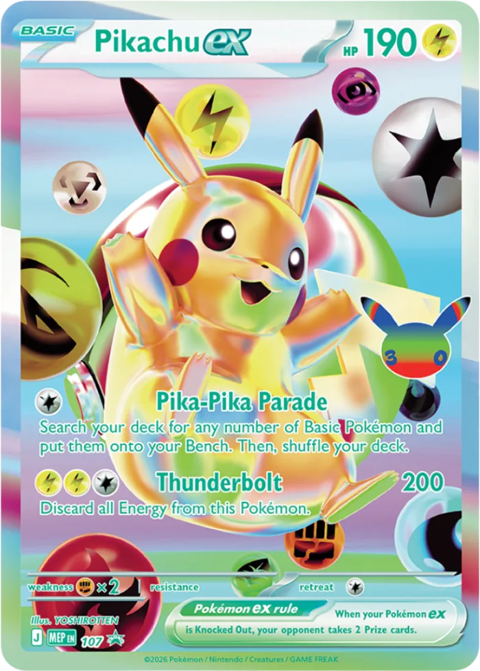 Pikachu ex #MEP 107 MEP Black Star Promos Pokemon card