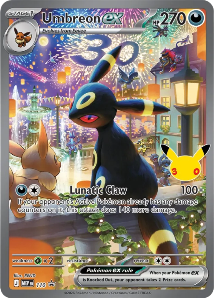 Umbreon ex #MEP110 MEP Black Star Promos Pokemon card