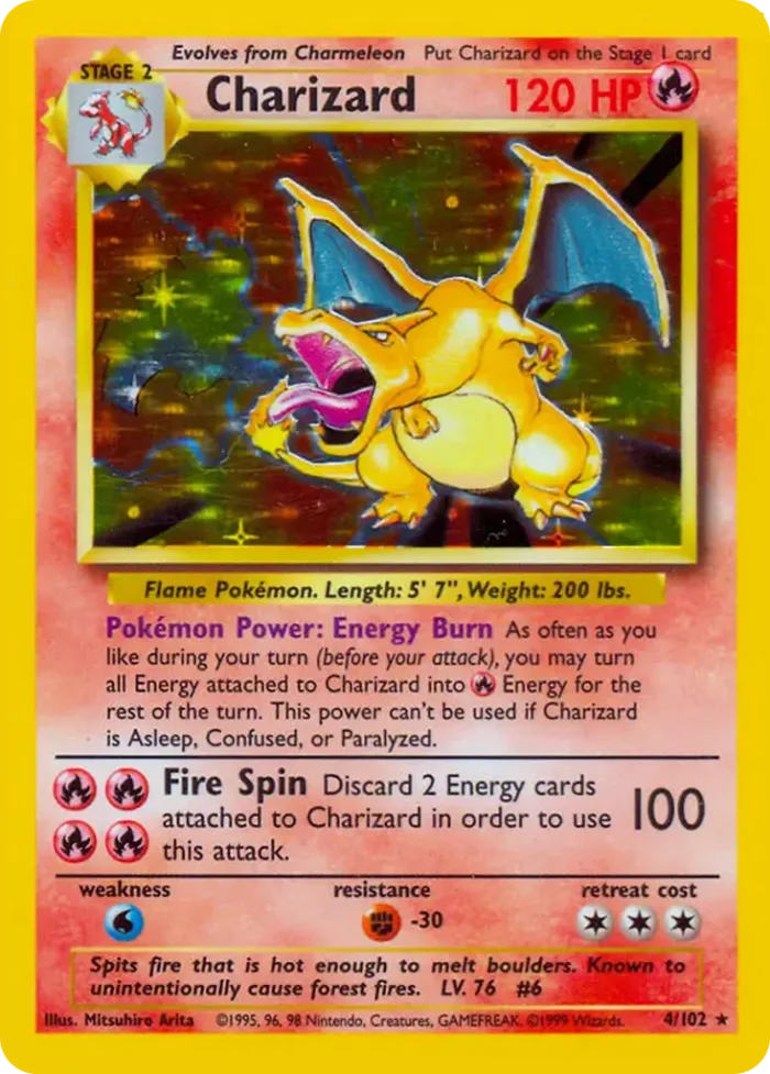 Charizard #BS 4 Base Pokemon card