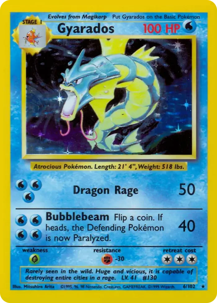 Gyarados #BS 6 Base Pokemon card