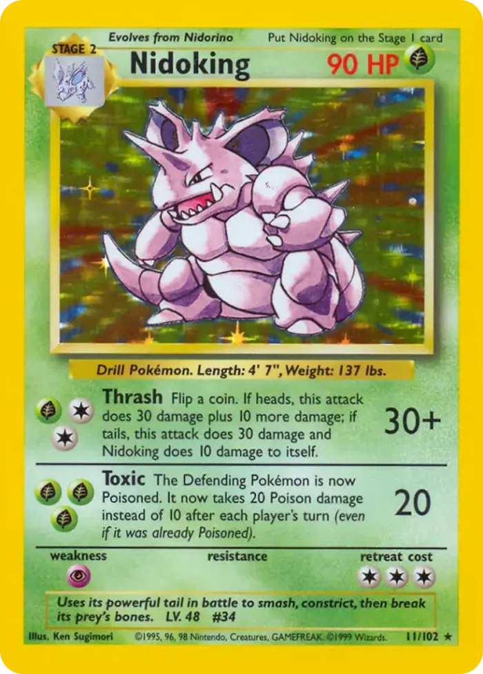 Nidoking #BS 11 Base Pokemon card