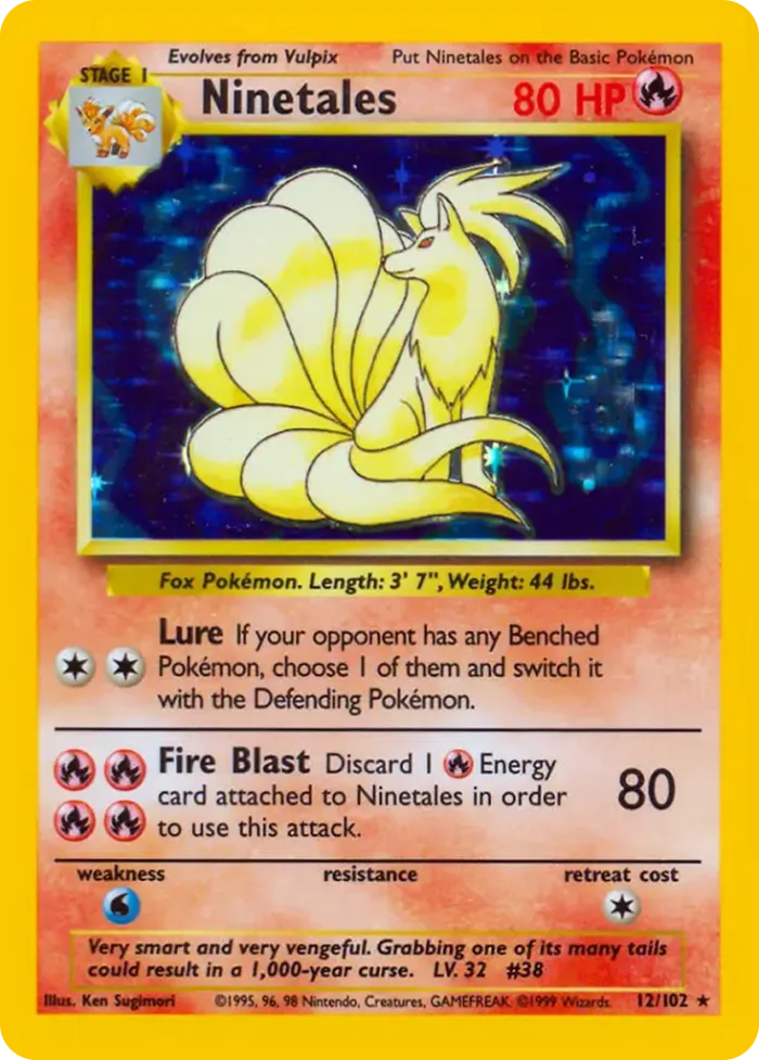 Ninetales #BS 12 Base Pokemon card