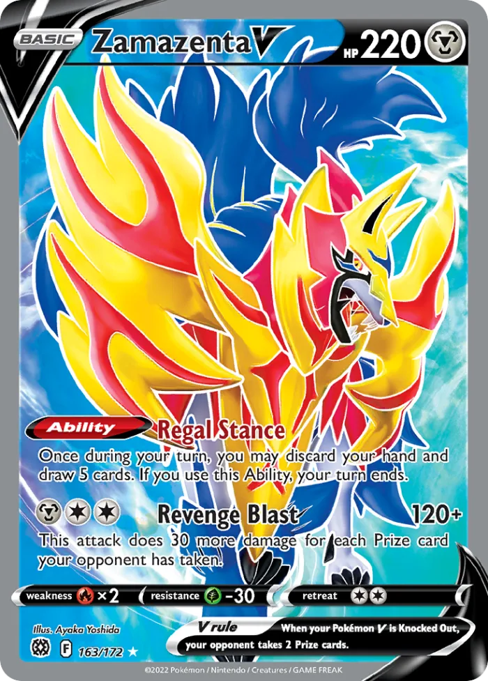 Zamazenta V #163 Brilliant Stars Pokemon card
