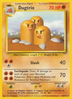 Dugtrio #BS 19 Base Pokemon card