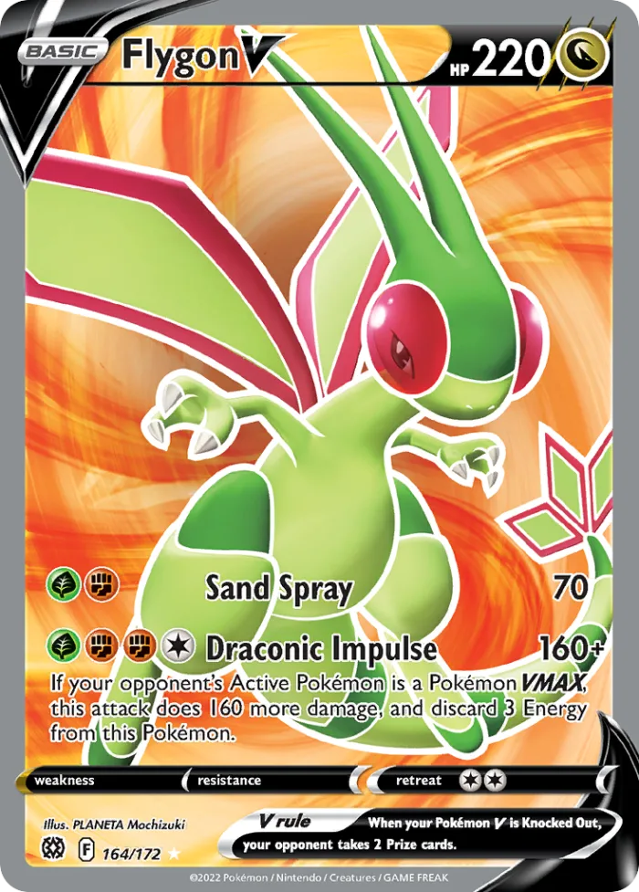 Flygon V #164 Brilliant Stars Pokemon card