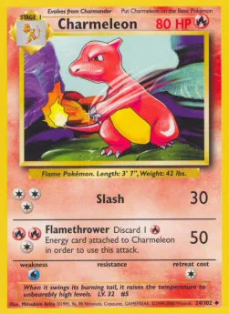 Charmeleon #BS 24 Base Pokemon card