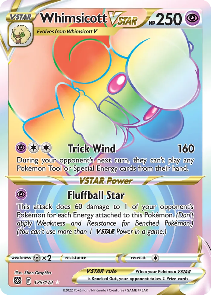Whimsicott VSTAR #175 Brilliant Stars Pokemon card