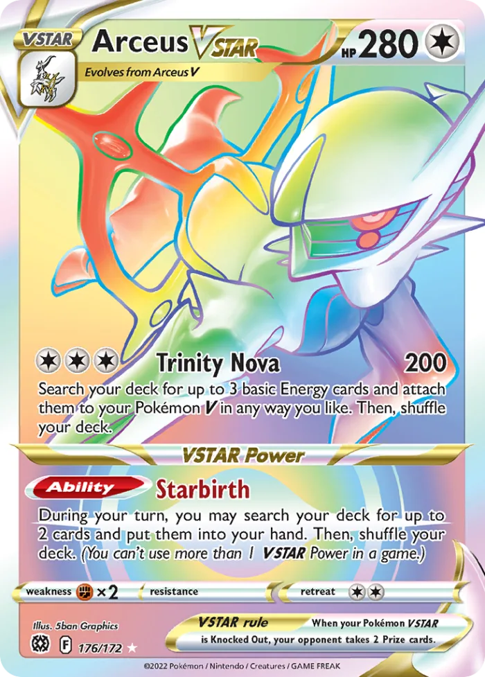 Arceus VSTAR #176 Brilliant Stars Pokemon card