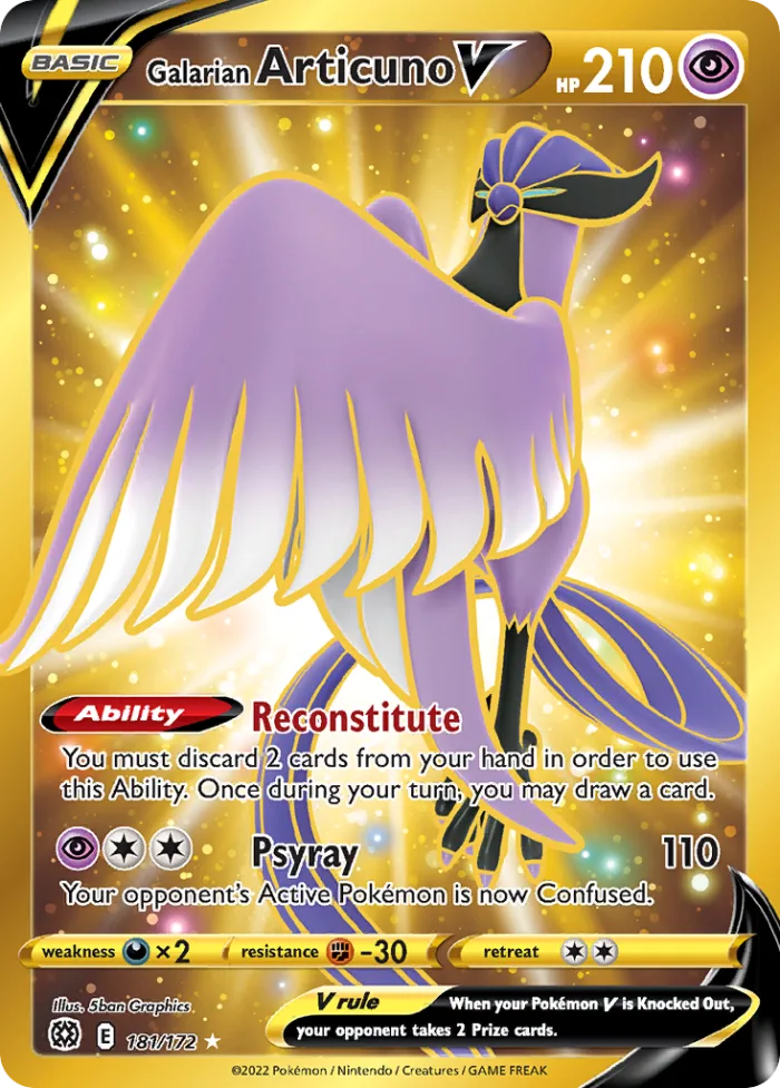 Galarian Articuno V #181 Brilliant Stars Pokemon card