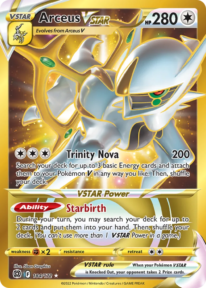 Arceus VSTAR #184 Brilliant Stars Pokemon card