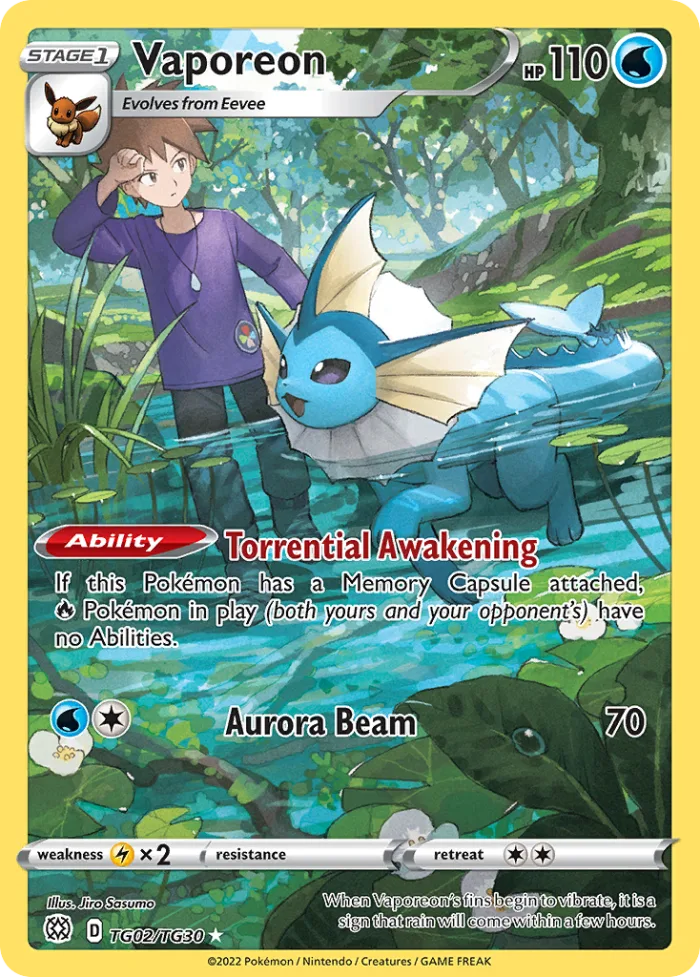 Vaporeon #TG02 Brilliant Stars Pokemon card