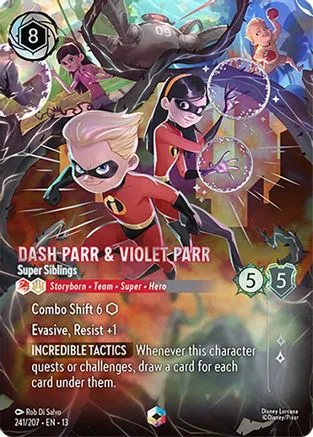 Dash Parr & Violet Parr #241 Attack of the Vine! Disney Lorcana card