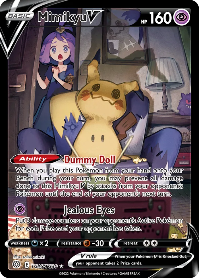 Mimikyu V #TG16 Brilliant Stars Pokemon card