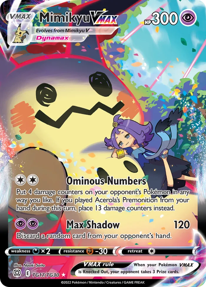 Mimikyu VMAX #TG17 Brilliant Stars Pokemon card
