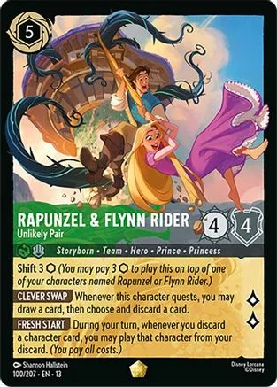 Rapunzel & Flynn Rider #100 Attack of the Vine! Disney Lorcana card