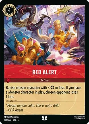 Red Alert #135 Attack of the Vine! Disney Lorcana card