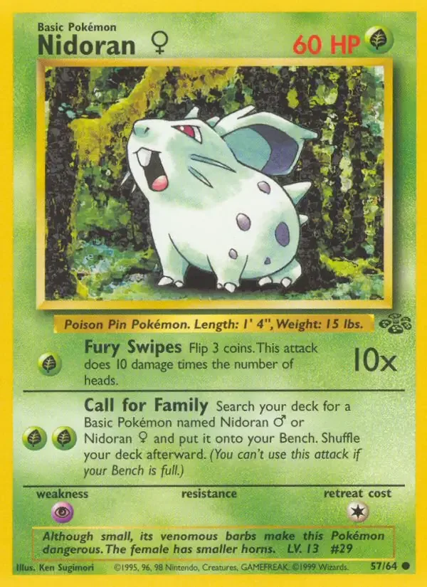 Nidoran \[F\] #57 Jungle Pokemon card
