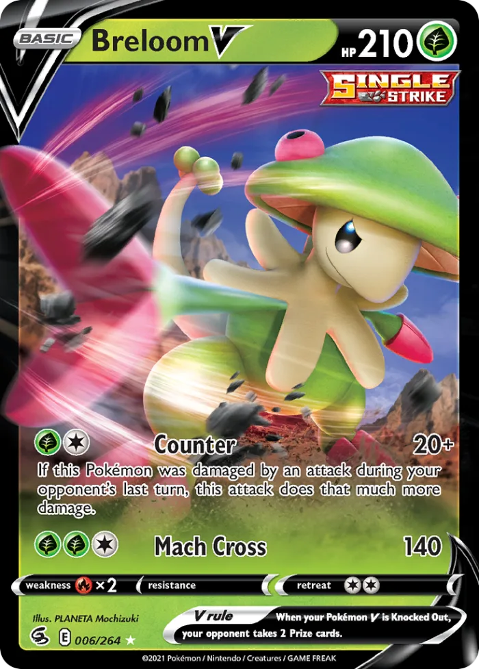 Breloom V #6 Fusion Strike Pokemon card