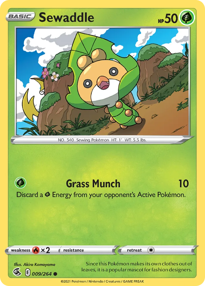 Sewaddle #9 Fusion Strike Pokemon card