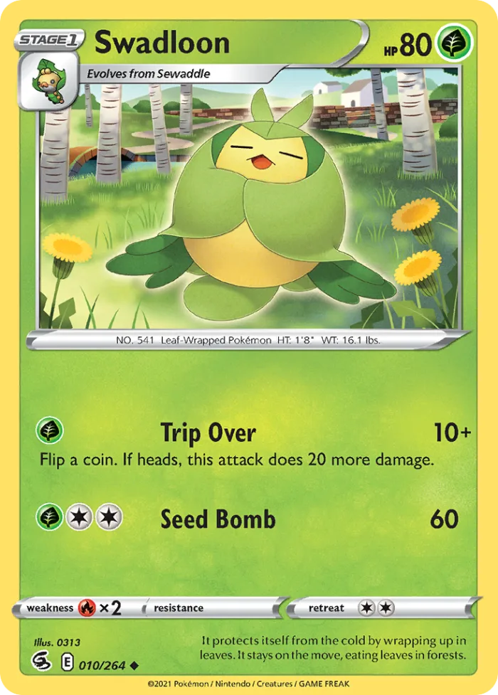 Swadloon #10 Fusion Strike Pokemon card