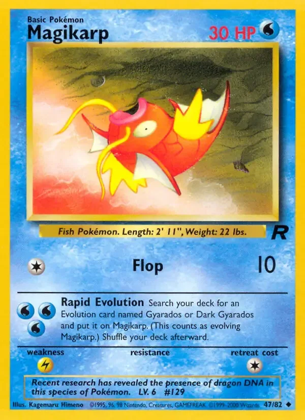Magikarp #47 Common Team Rocket Pokemon card