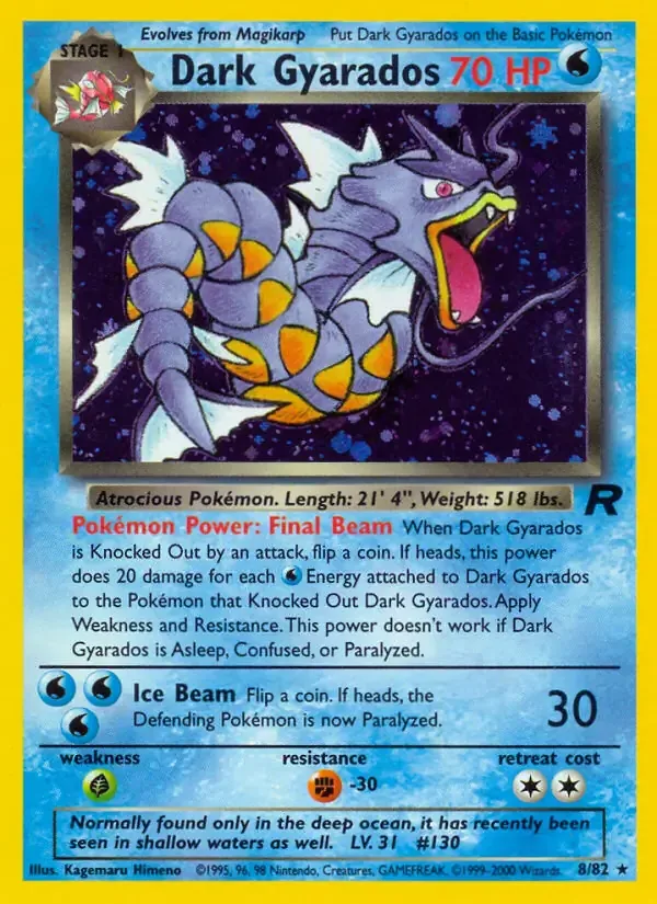 Dark Gyarados #8 Uncommon Team Rocket Pokemon card