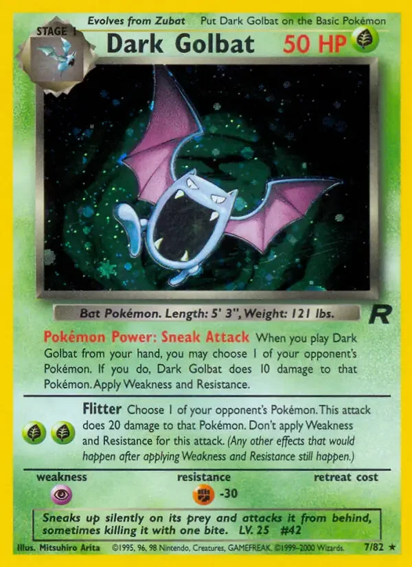 Dark Golbat #7 Uncommon Team Rocket Pokemon card