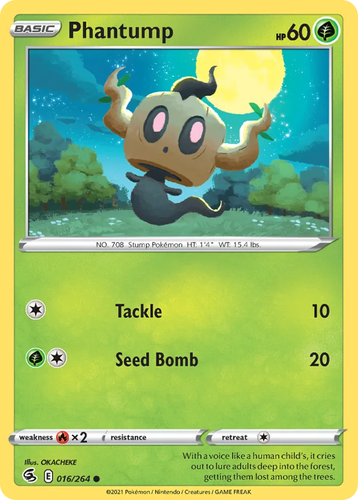 Phantump #16 Fusion Strike Pokemon card
